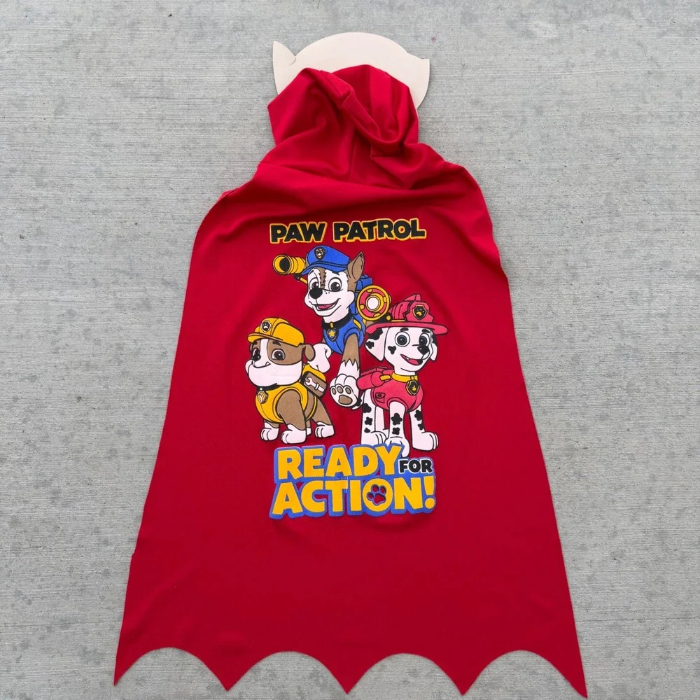 Paw Patrol Chase Mask and Cape Set Red Hooded Costume Ready For Action Kids